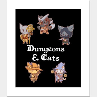 Dungeons& Cats 5 Player Party Posters and Art